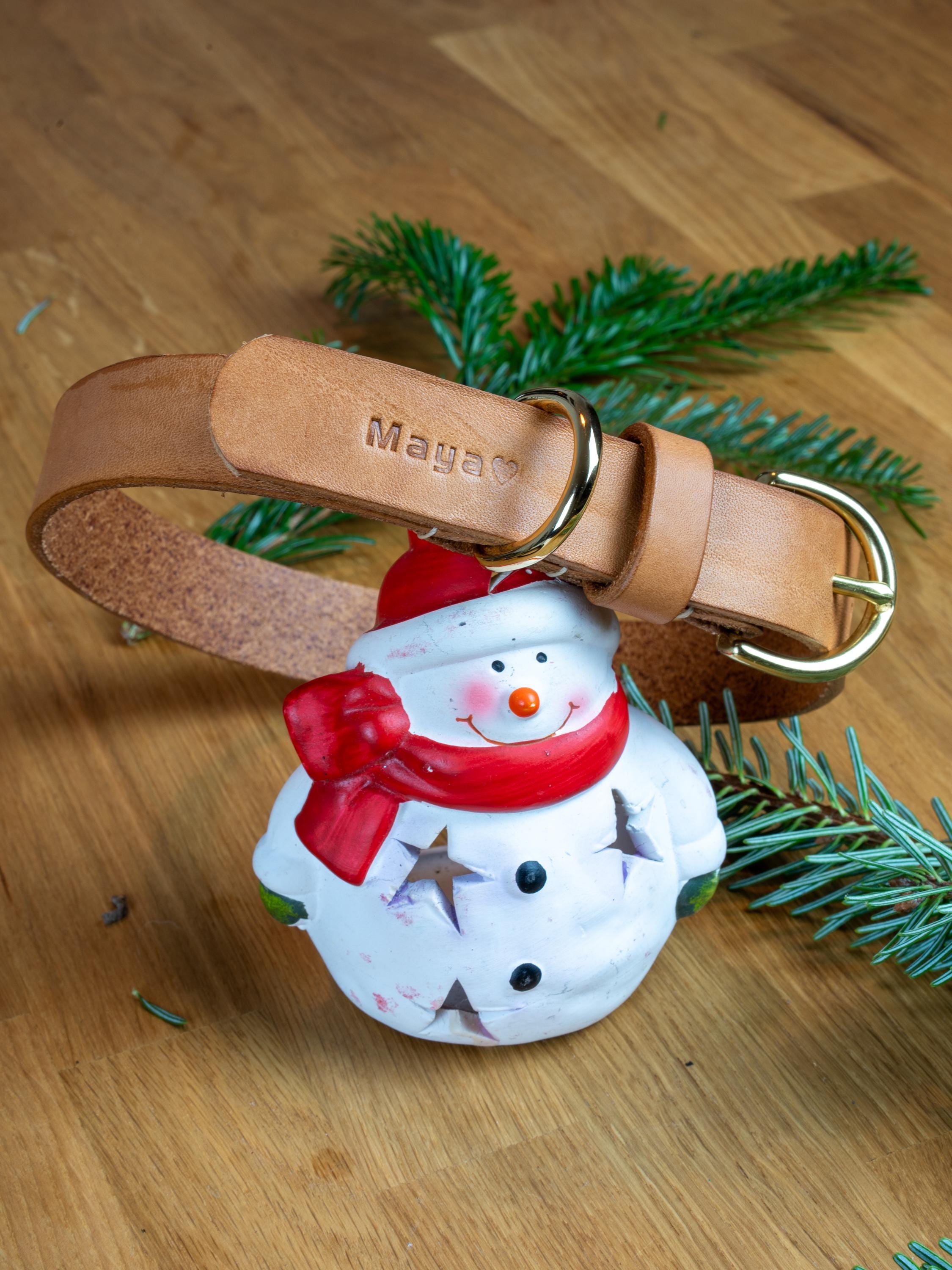 Handgefertigtes Leder Hundehalsband | Pflanzlich Gegerbtes Premium Leder | Namensgravur | Messing Hardware | Geschenk für Hunde