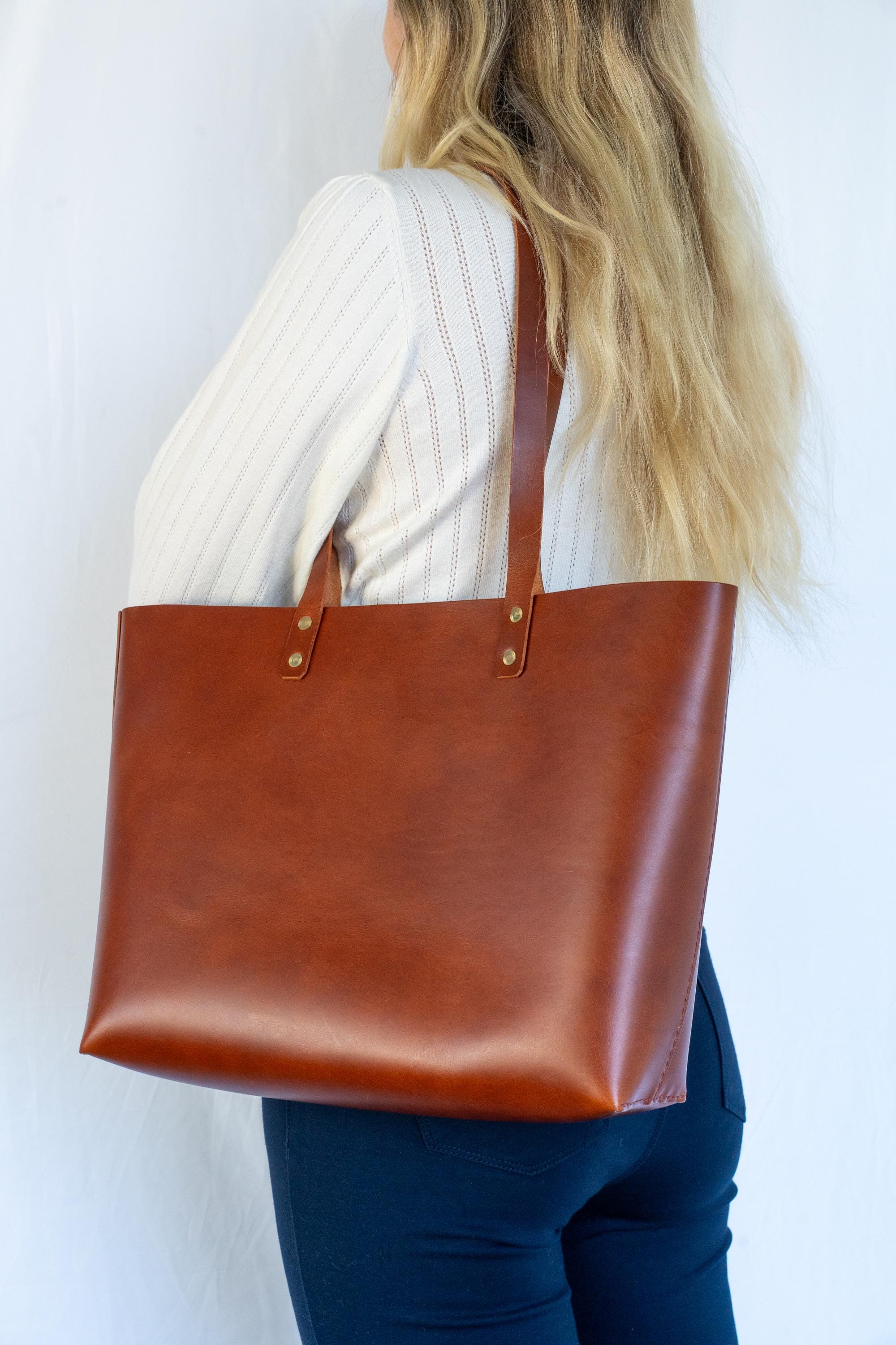 Large Leather Tote Bag for Women Leather Shopper - Shoulder Bag & Crossbody Purse - Roomy Market Tote Bag XXL
