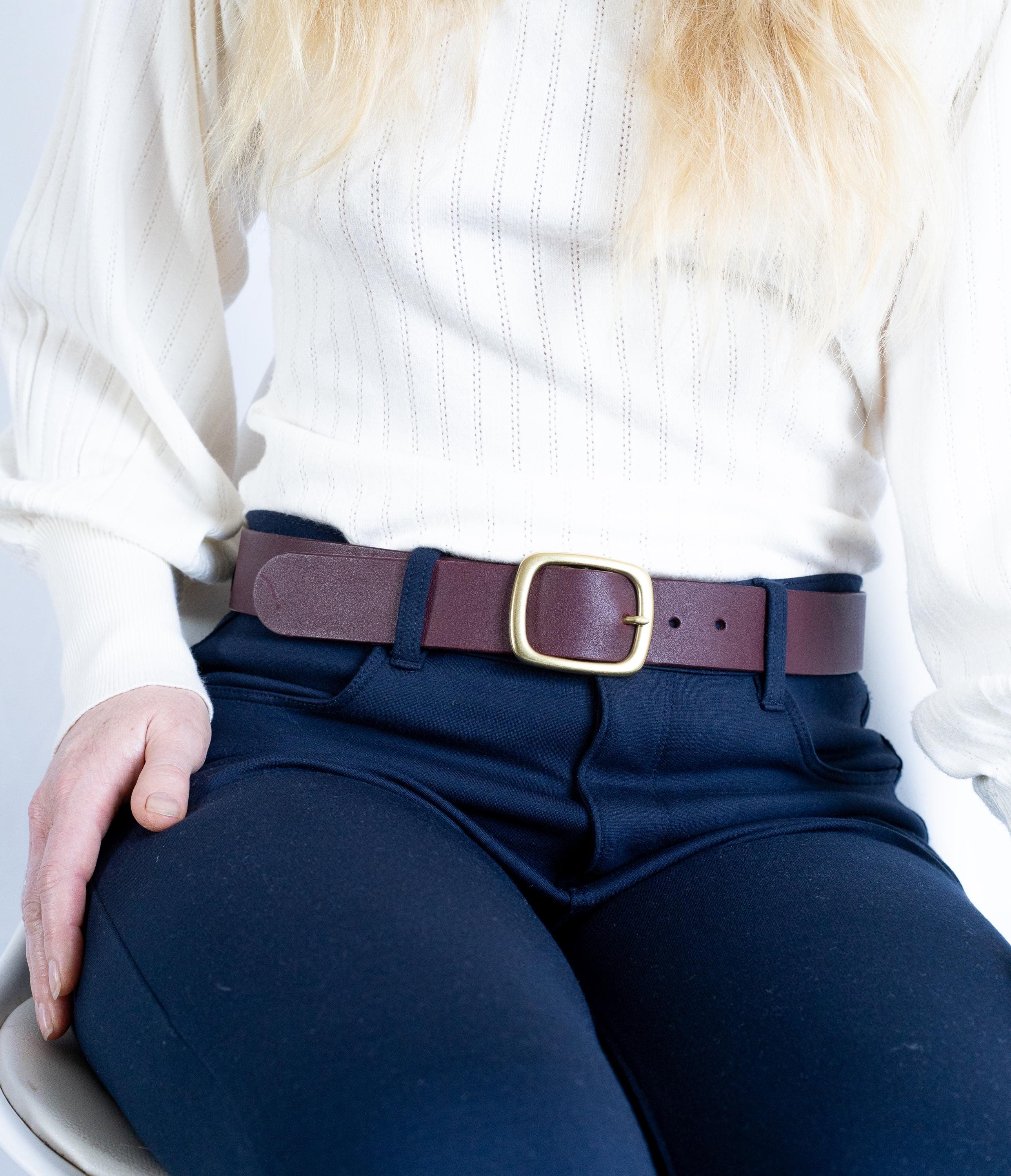 Custom-Made Leather Belt for women belt handmade women's leather belt | 3,8 cm jeans belt Vintage leather belt | Gift for her Luxury belt