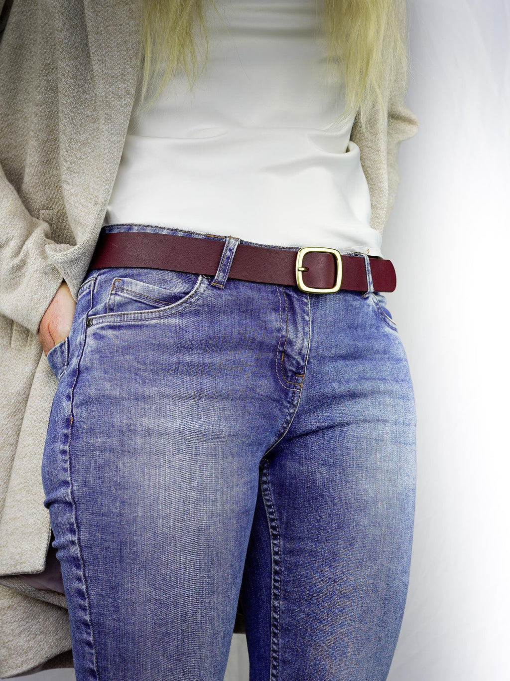 Custom-Made Leather Belt for women belt handmade women's leather belt | 3,8 cm jeans belt Vintage leather belt | Gift for her Luxury belt