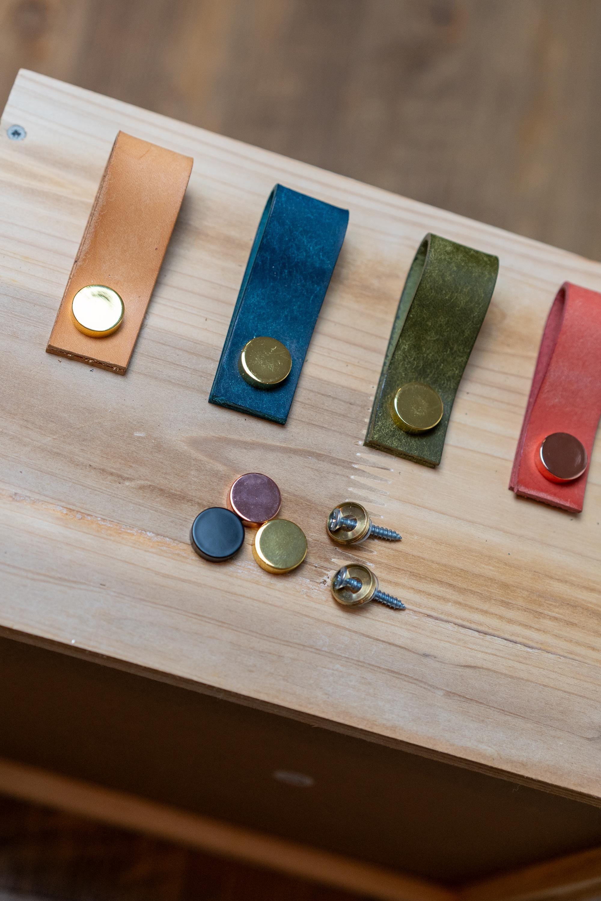 Handmade Leather Handles | Drawer Pulls & Cabinet Knobs | For IKEA Pax Kallax Hemnes | Vegetable Tanned Leather | Made in Germany