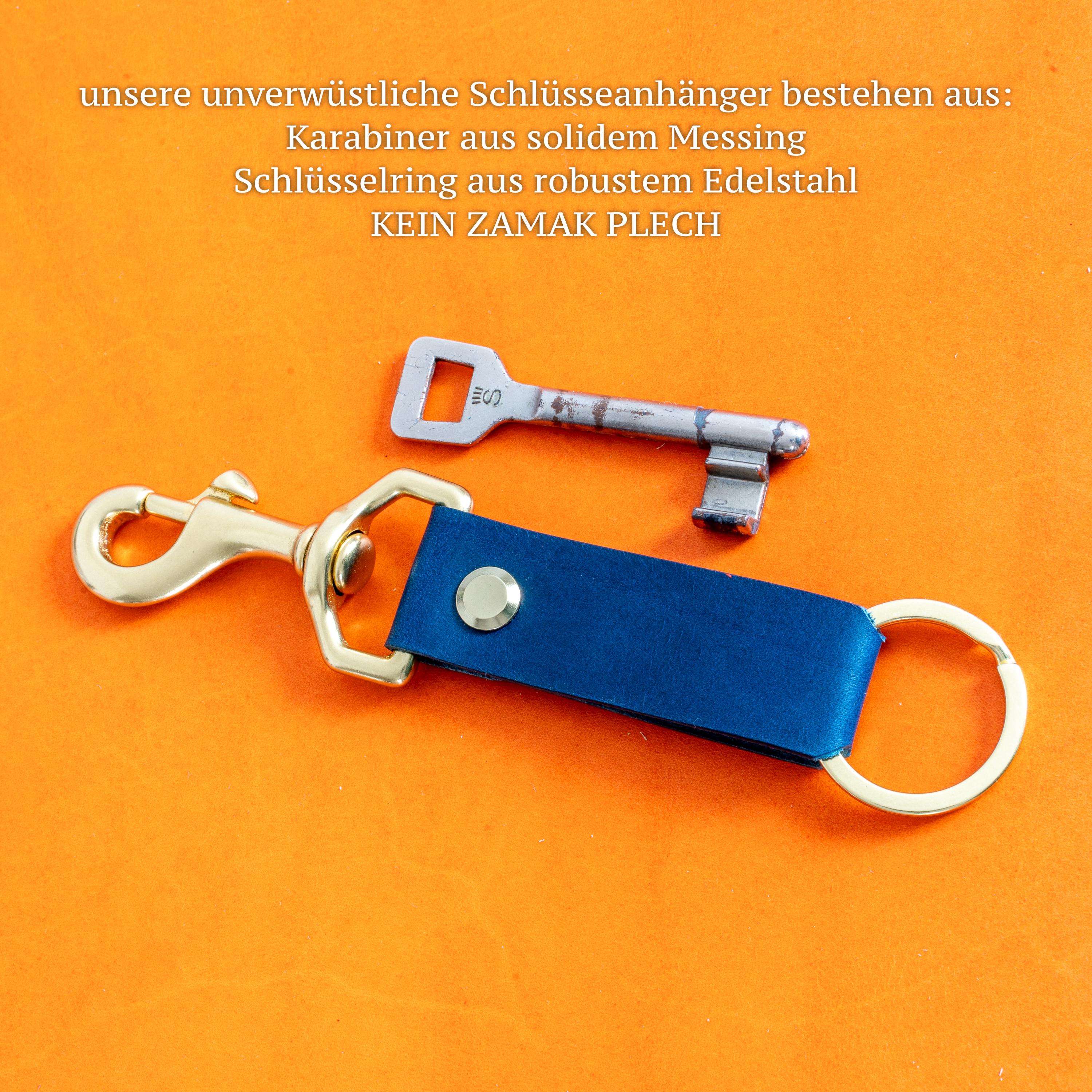 Schlüsselband aus Pueblo-Leder • individuell graviert (bis 15 Buchstaben) • Handarbeit in Deutschland • Schlüsselanhänger