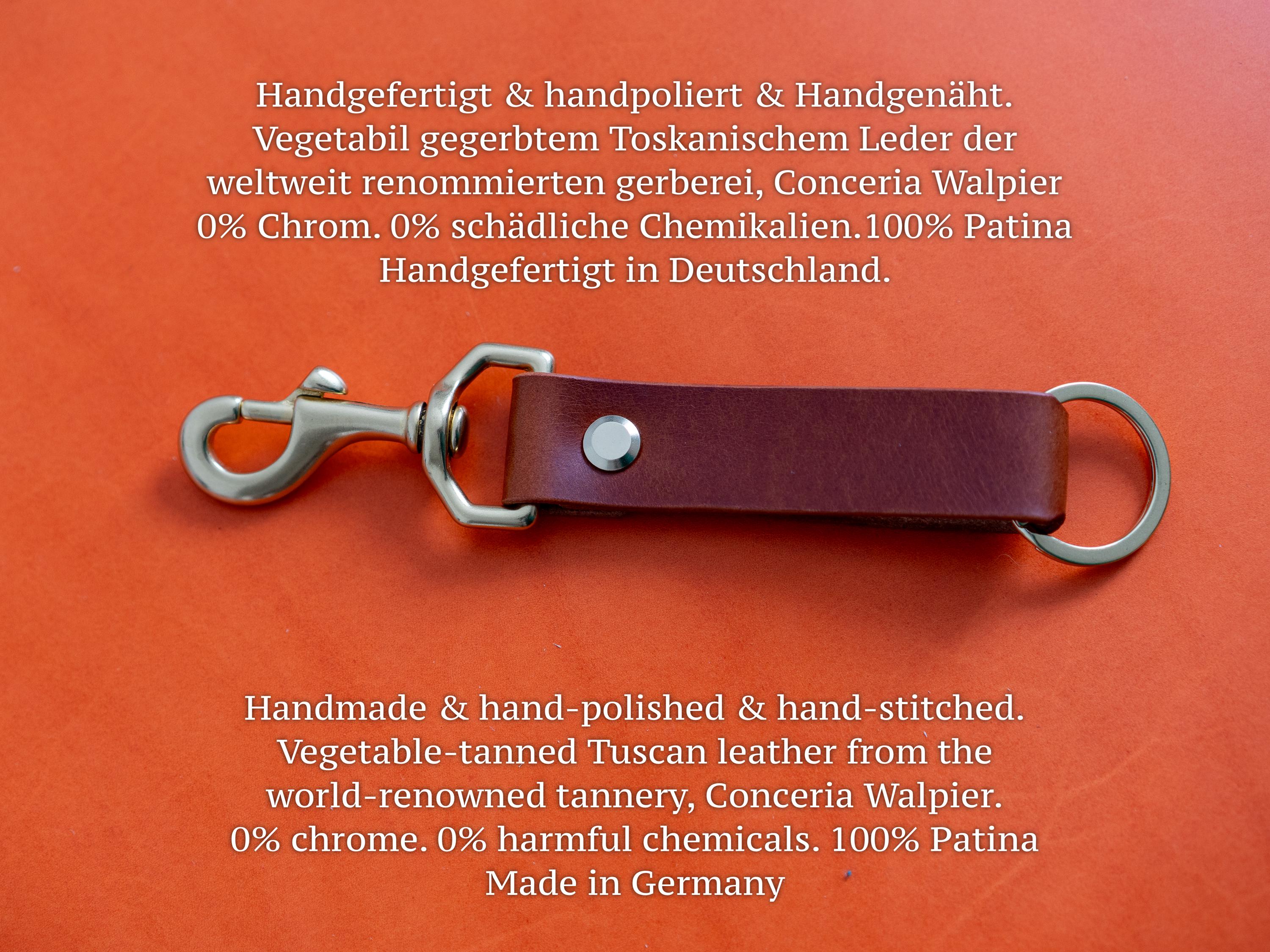 Schlüsselband aus Pueblo-Leder • individuell graviert (bis 15 Buchstaben) • Handarbeit in Deutschland • Schlüsselanhänger