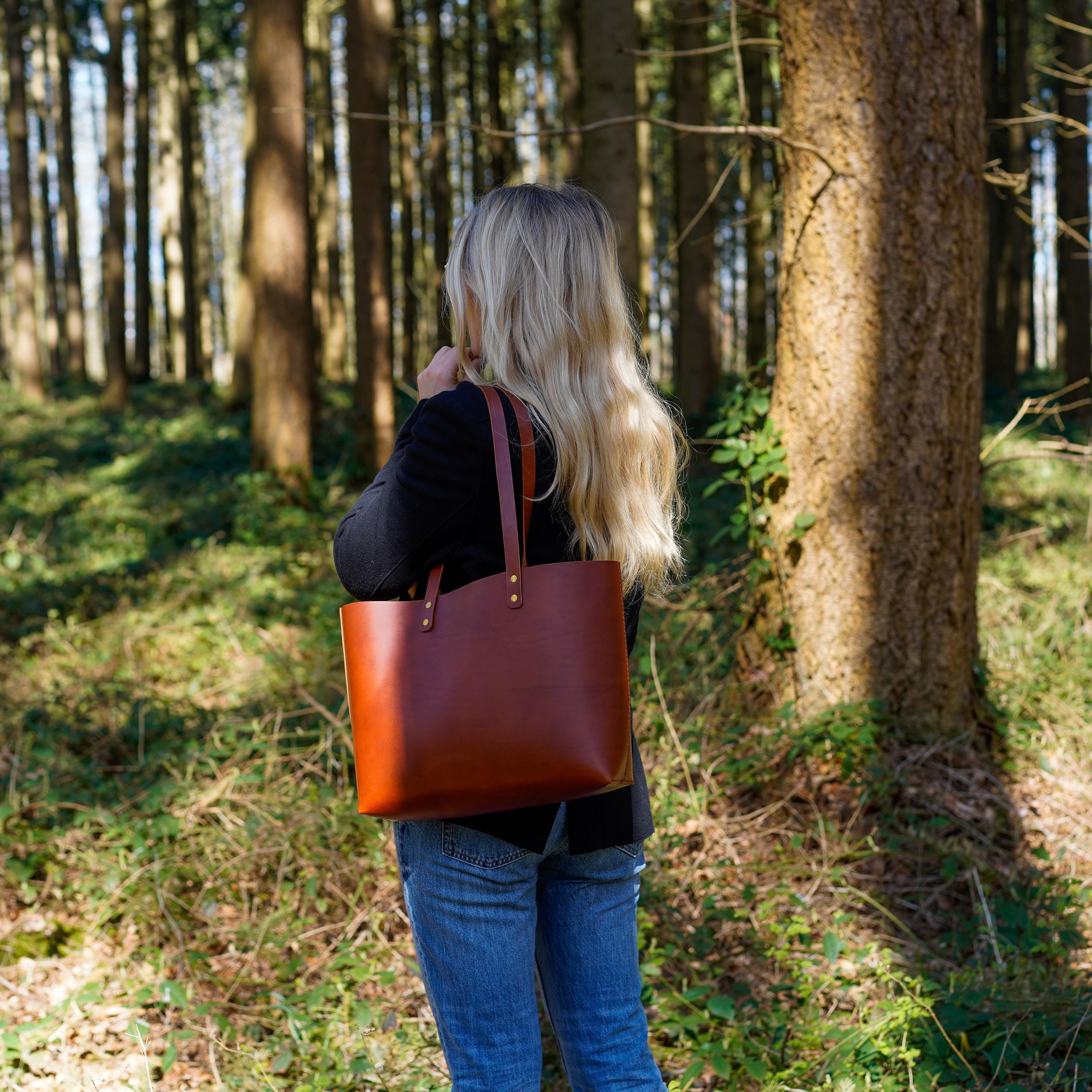 Large Leather Tote Bag for Women Leather Shopper - Shoulder Bag & Crossbody Purse - Roomy Market Tote Bag XXL