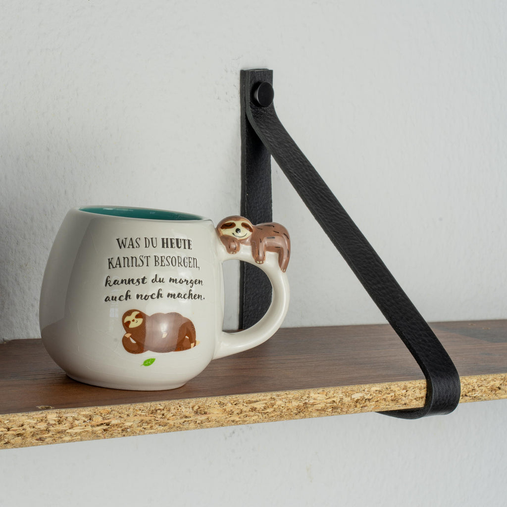 Hängeregal mit Lederriemen Leder l Leder Wandhalterung Regal | Handmade Leather Shelf Brackets | Plant Shelf l Lederriemen Regalträger