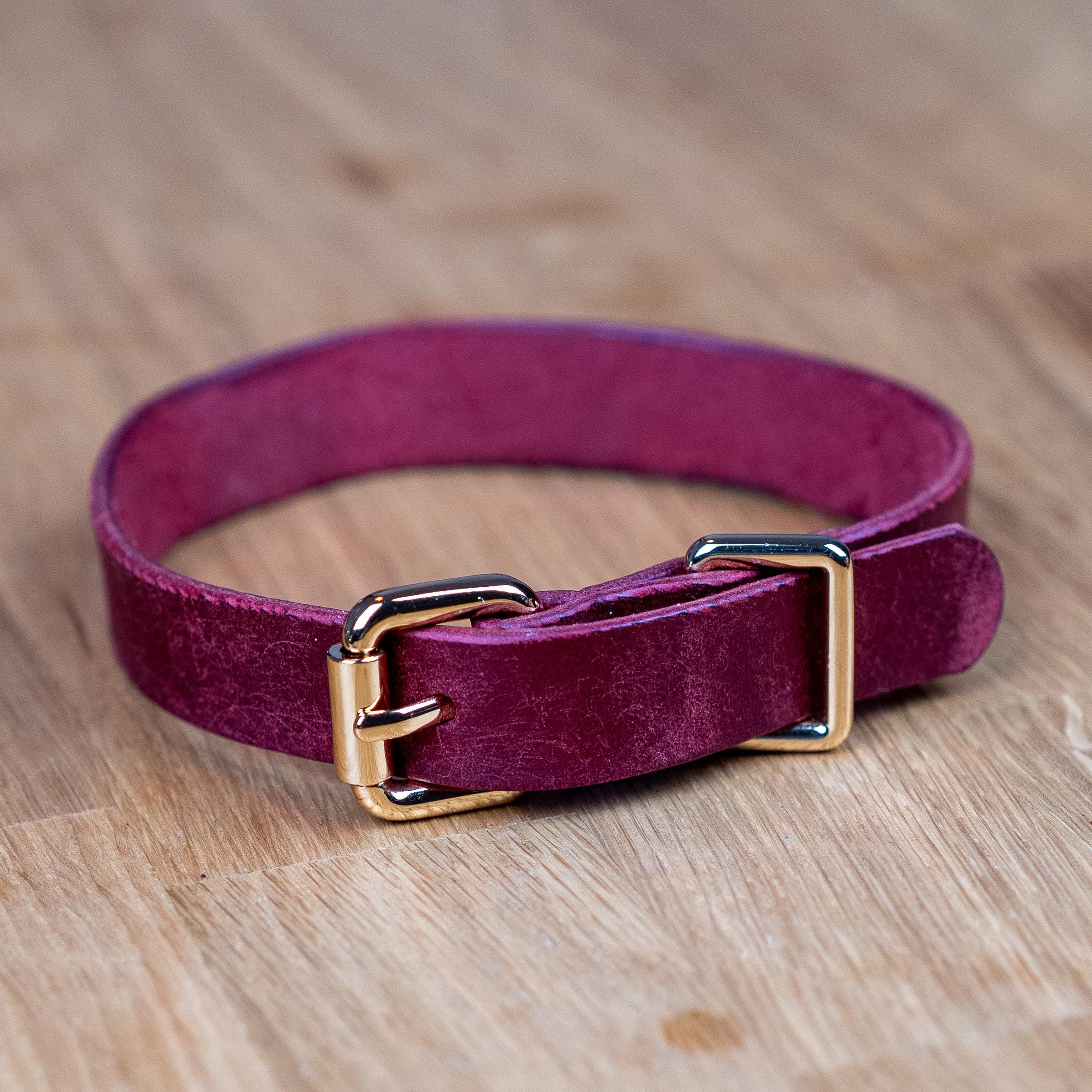 Handgefertigtes Leder Hundehalsband | Pflanzlich Gegerbtes Premium Leder | Namensgravur | 1,6, 2,5 cm Halsband | Geschenk für Hunde