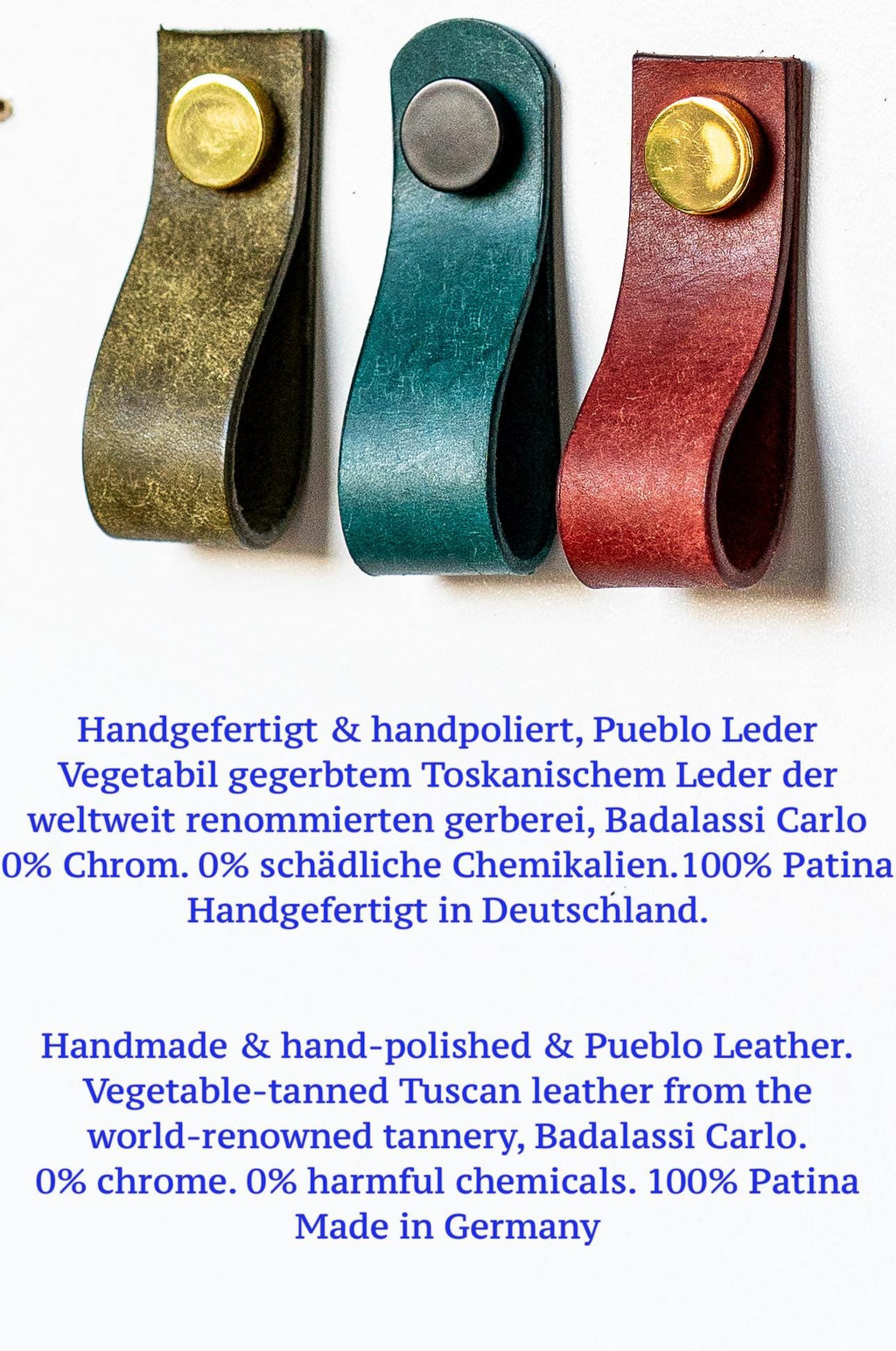 Handmade Leather Handles | Drawer Pulls & Cabinet Knobs | For IKEA Pax Kallax Hemnes | Vegetable Tanned Leather | Made in Germany