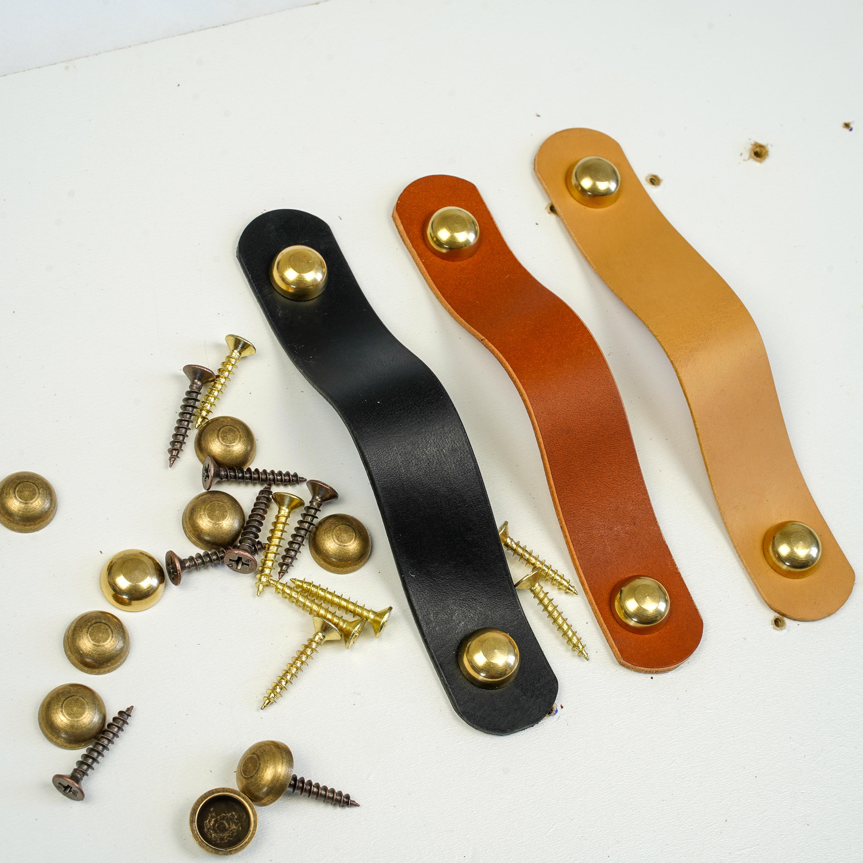 Handmade Leather Handles | Drawer Pulls & Cabinet Knobs | For IKEA Pax Kallax Hemnes | Vegetable Tanned Leather | Made in Germany