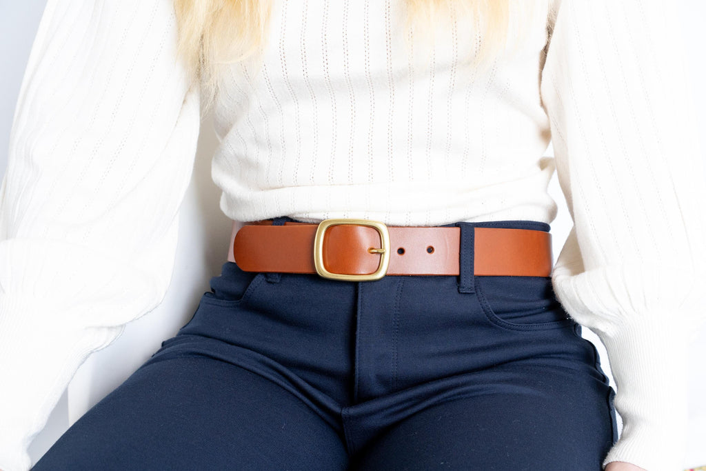 Custom-Made Leather Belt for women belt handmade women's leather belt | 3,8 cm jeans belt Vintage leather belt | Gift for her Luxury belt