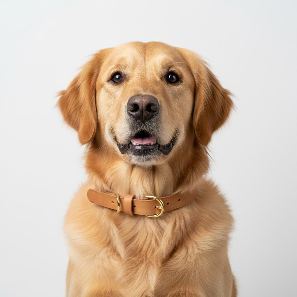 Handgefertigtes Leder Hundehalsband | Pflanzlich Gegerbtes Premium Leder | Namensgravur | Messing Hardware | Geschenk für Hunde
