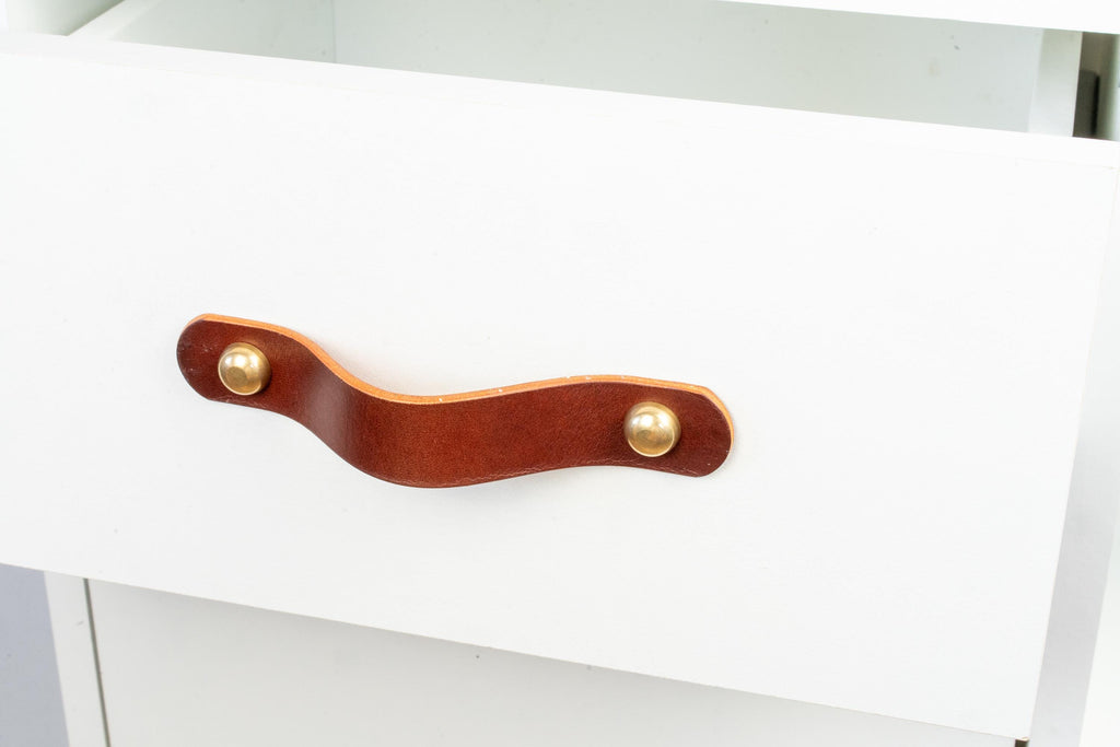 Handmade Leather Handles | Drawer Pulls & Cabinet Knobs | For IKEA Pax Kallax Hemnes | Vegetable Tanned Leather | Made in Germany