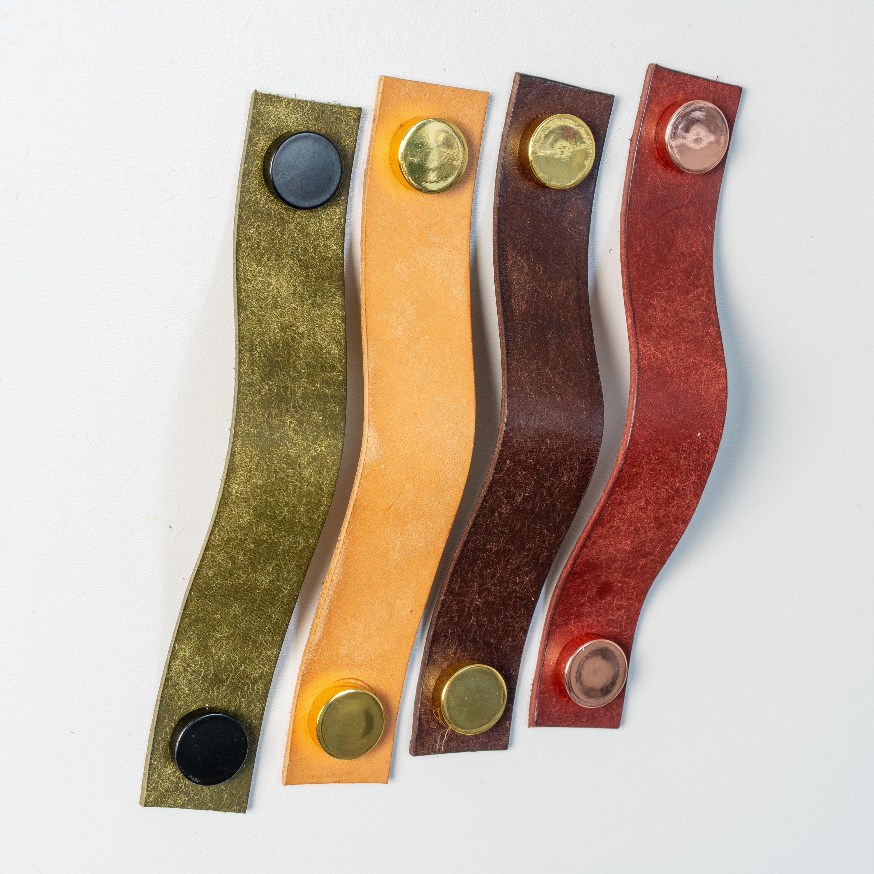 Handmade Leather Handles | Drawer Pulls & Cabinet Knobs | For IKEA Pax Kallax Hemnes | Vegetable Tanned Leather | Made in Germany