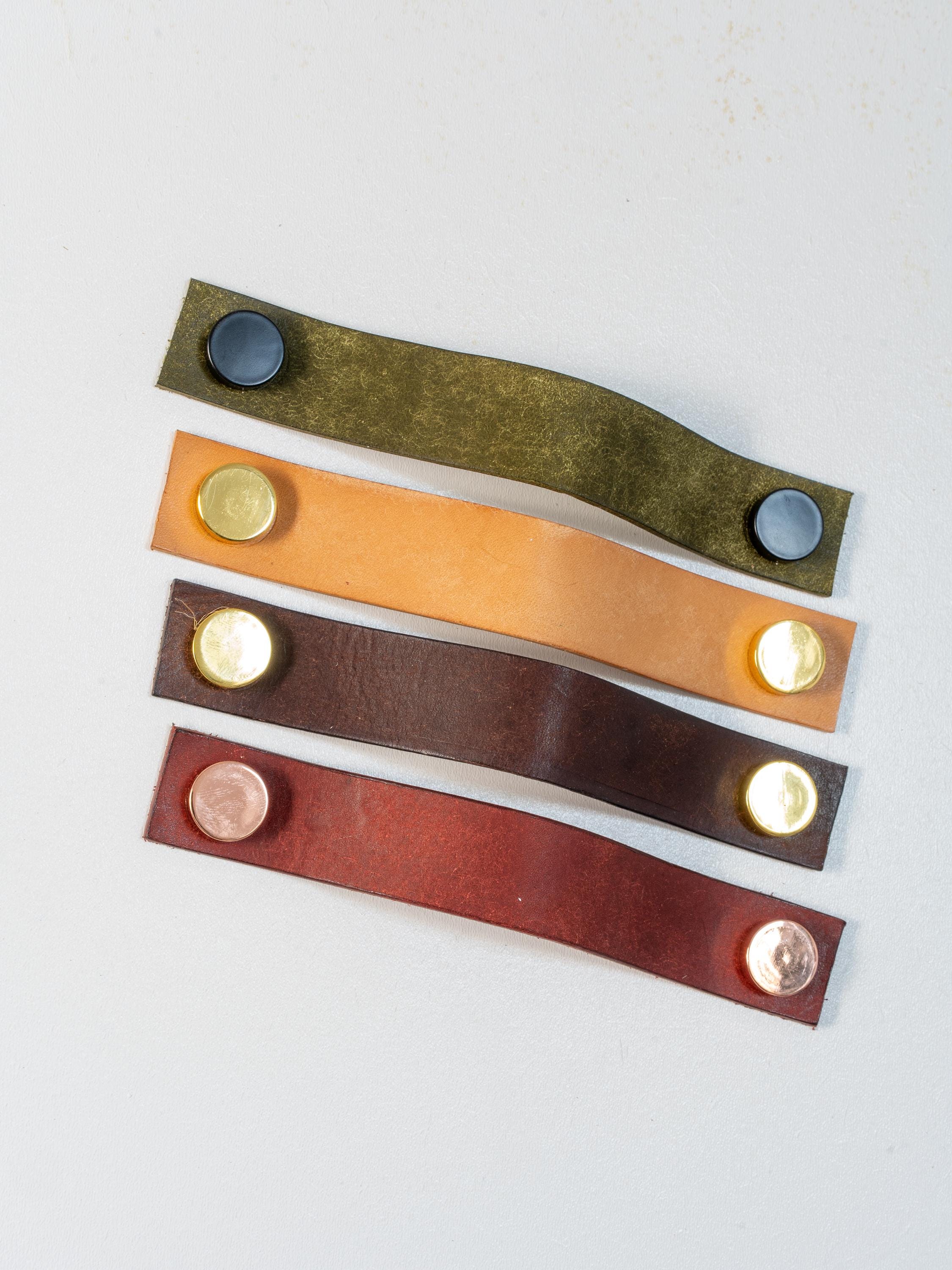 Handmade Leather Handles | Drawer Pulls & Cabinet Knobs | For IKEA Pax Kallax Hemnes | Vegetable Tanned Leather | Made in Germany
