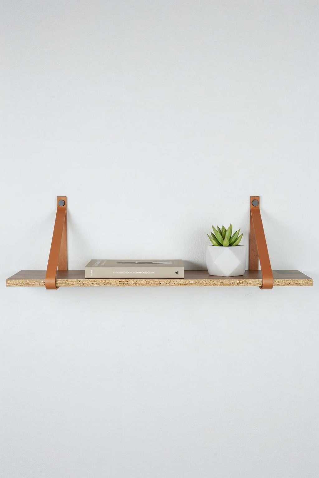Hängeregal mit Lederriemen Leder l Leder Wandhalterung Regal | Handmade Leather Shelf Brackets | Plant Shelf l Lederriemen Regalträger