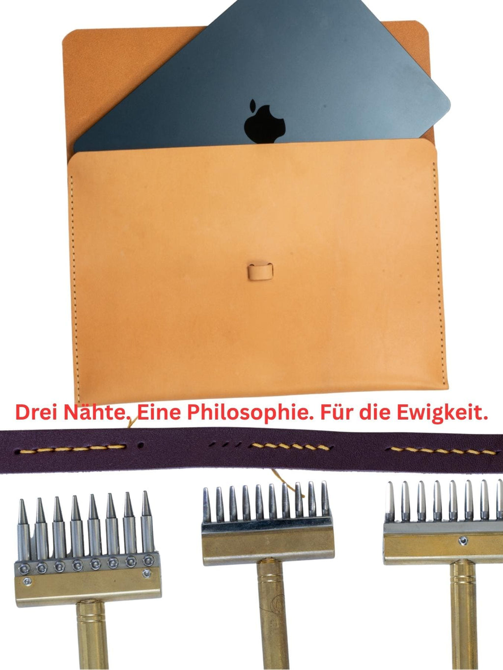 MacBook Lederhülle Notebook Hülle mit Klappe Laptop Sleeve MacBook Hülle iPad Hülle Laptop Hülle | 11, 13, 14, 15, 16 ,17 Zoll" Natural
