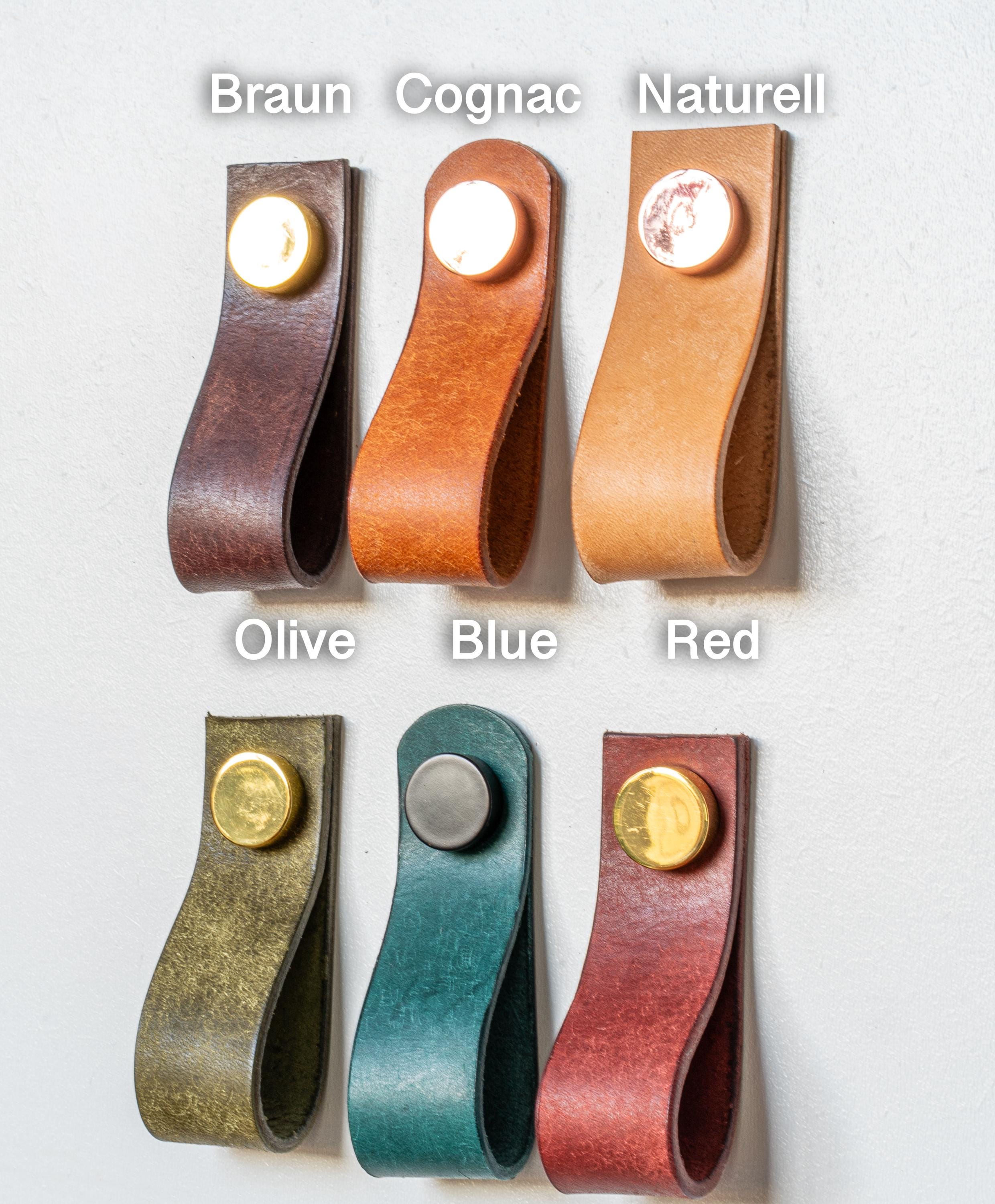 Handmade Leather Handles | Drawer Pulls & Cabinet Knobs | For IKEA Pax Kallax Hemnes | Vegetable Tanned Leather | Made in Germany