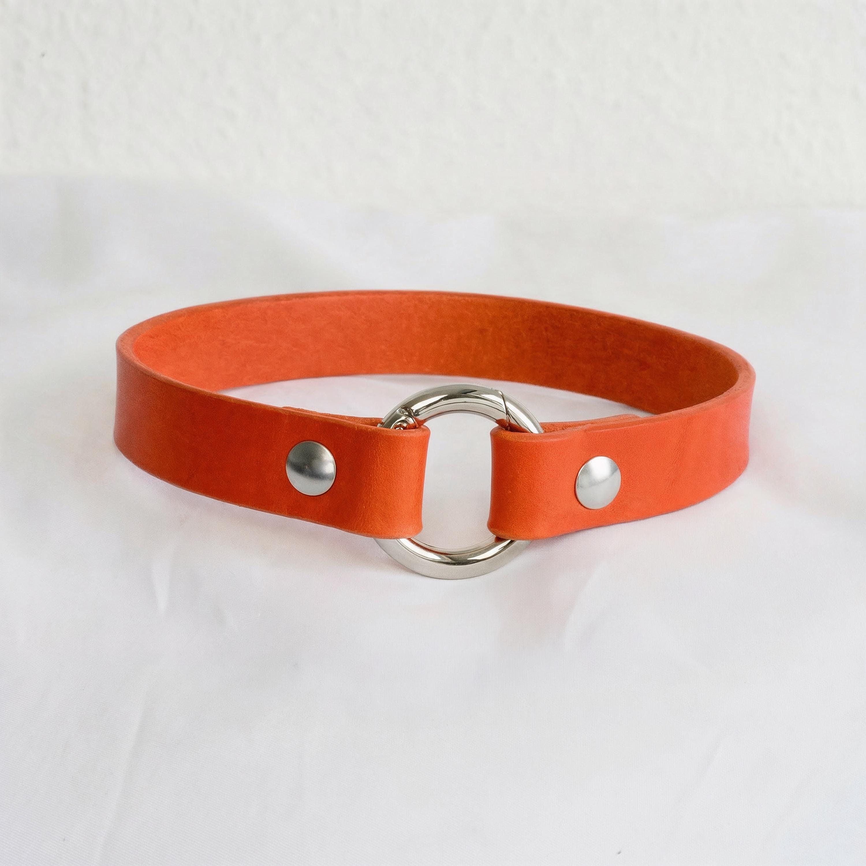 Leather Dog Collar Personalized, Handmade, Name Engraving, Vegetable Tanned Leather, Small Medium Dogs