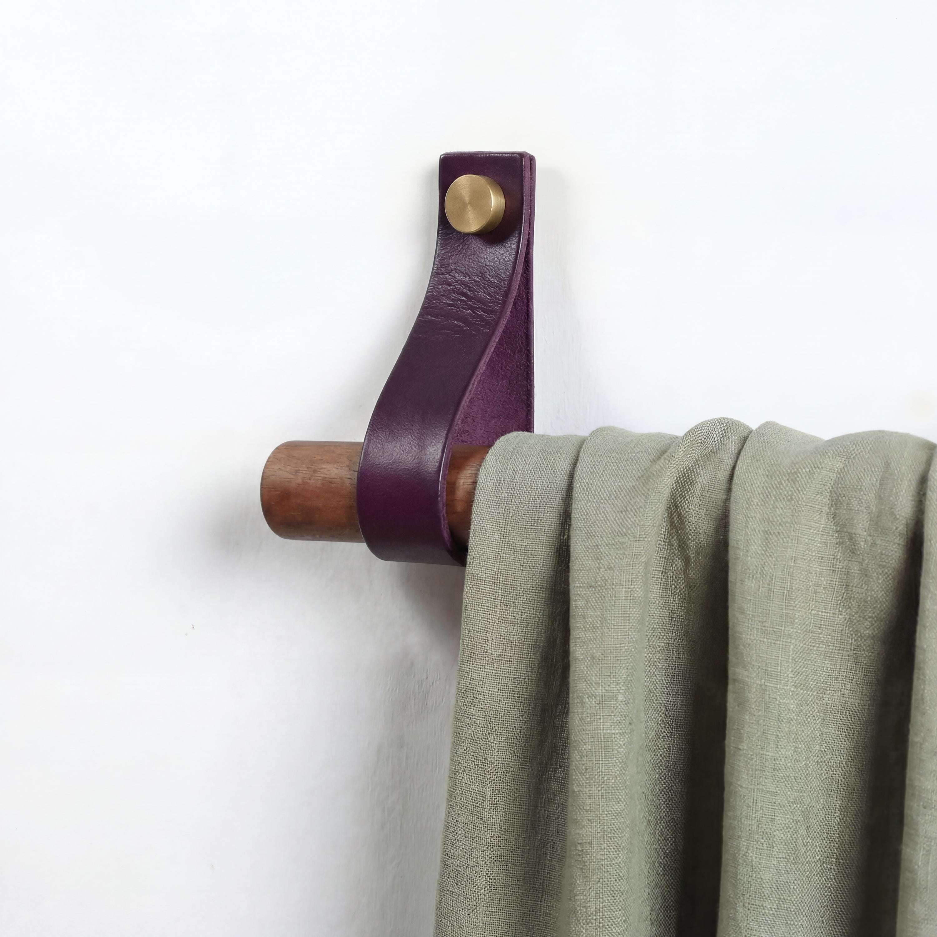 Gardinenstangenhalter Leder, Wandlederriemen – Leder Raffhalter – Gardienenhalter –Vorhangstangenhalter – Wandlederriemen – Butteroleder