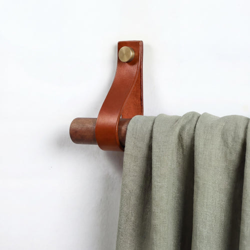 Gardinenstangenhalter Leder, Wandlederriemen – Leder Raffhalter – Gardienenhalter –Vorhangstangenhalter – Wandlederriemen – Butteroleder