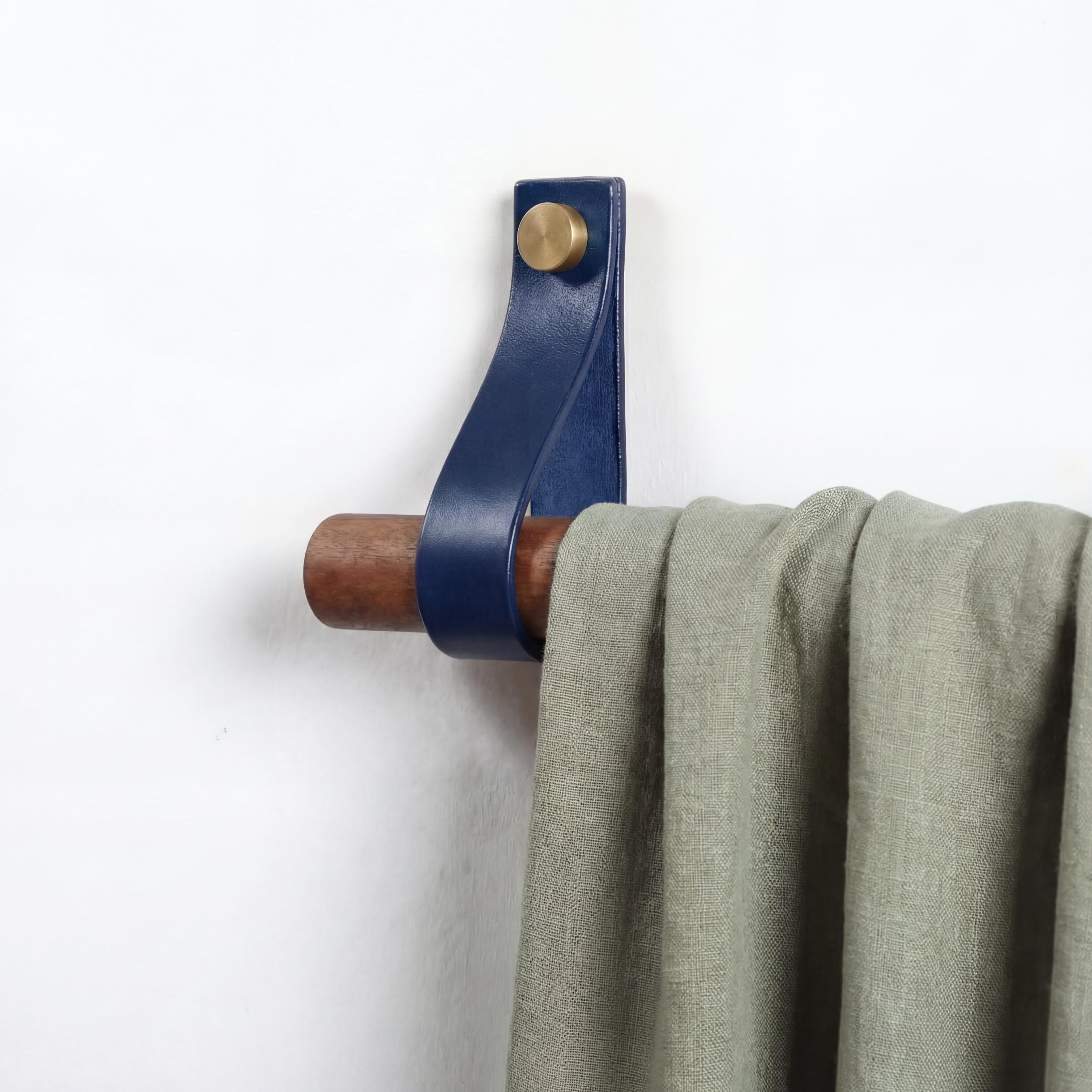 Gardinenstangenhalter Leder, Wandlederriemen – Leder Raffhalter – Gardienenhalter –Vorhangstangenhalter – Wandlederriemen – Butteroleder