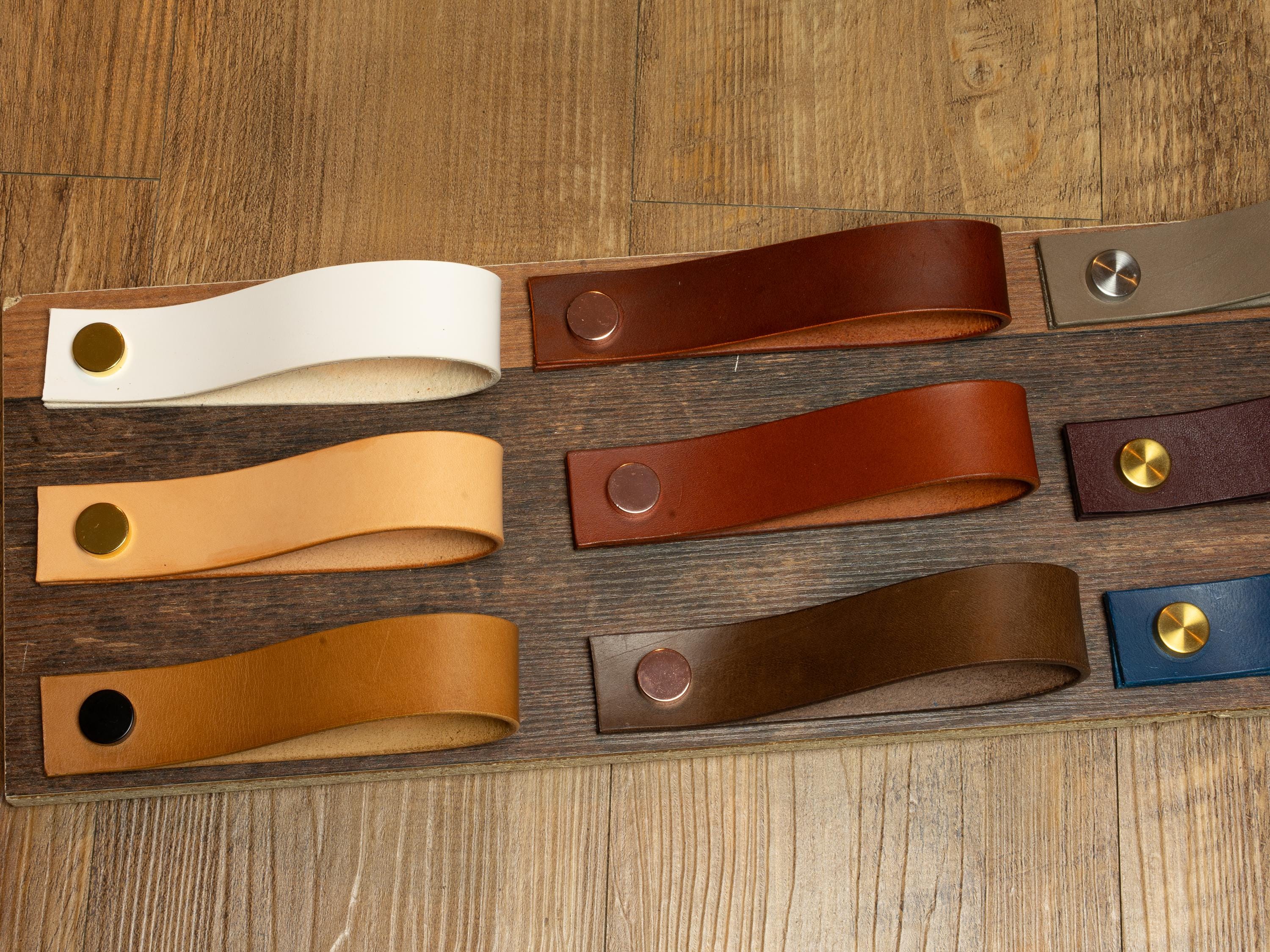 Gardinenstangenhalter Leder, Wandlederriemen – Leder Raffhalter – Gardienenhalter –Vorhangstangenhalter – Wandlederriemen – Butteroleder
