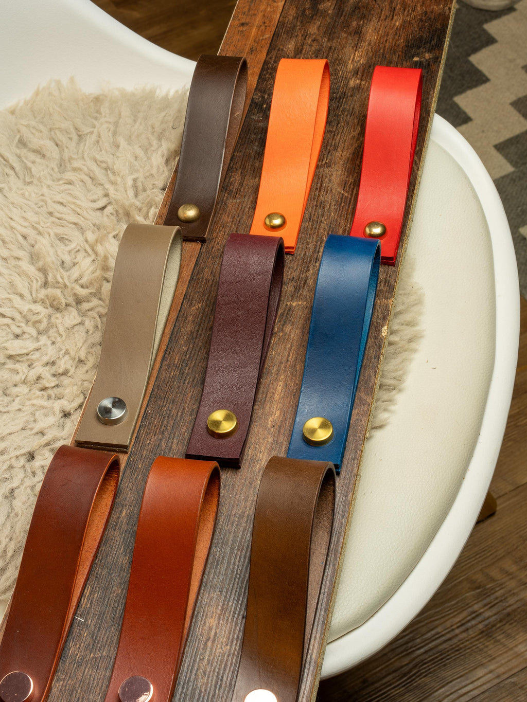 Gardinenstangenhalter Leder, Wandlederriemen – Leder Raffhalter – Gardienenhalter –Vorhangstangenhalter – Wandlederriemen – Butteroleder