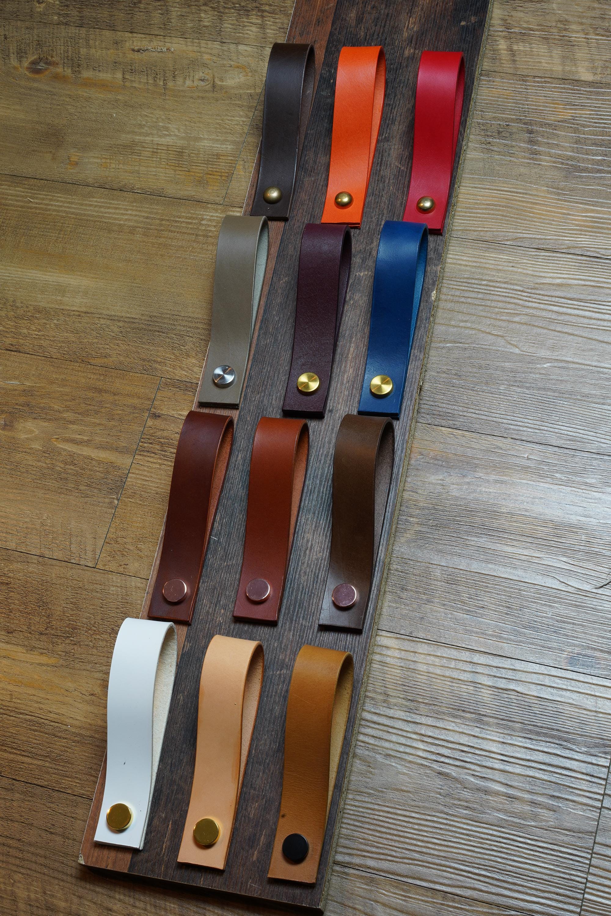 Gardinenstangenhalter Leder, Wandlederriemen – Leder Raffhalter – Gardienenhalter –Vorhangstangenhalter – Wandlederriemen – Butteroleder