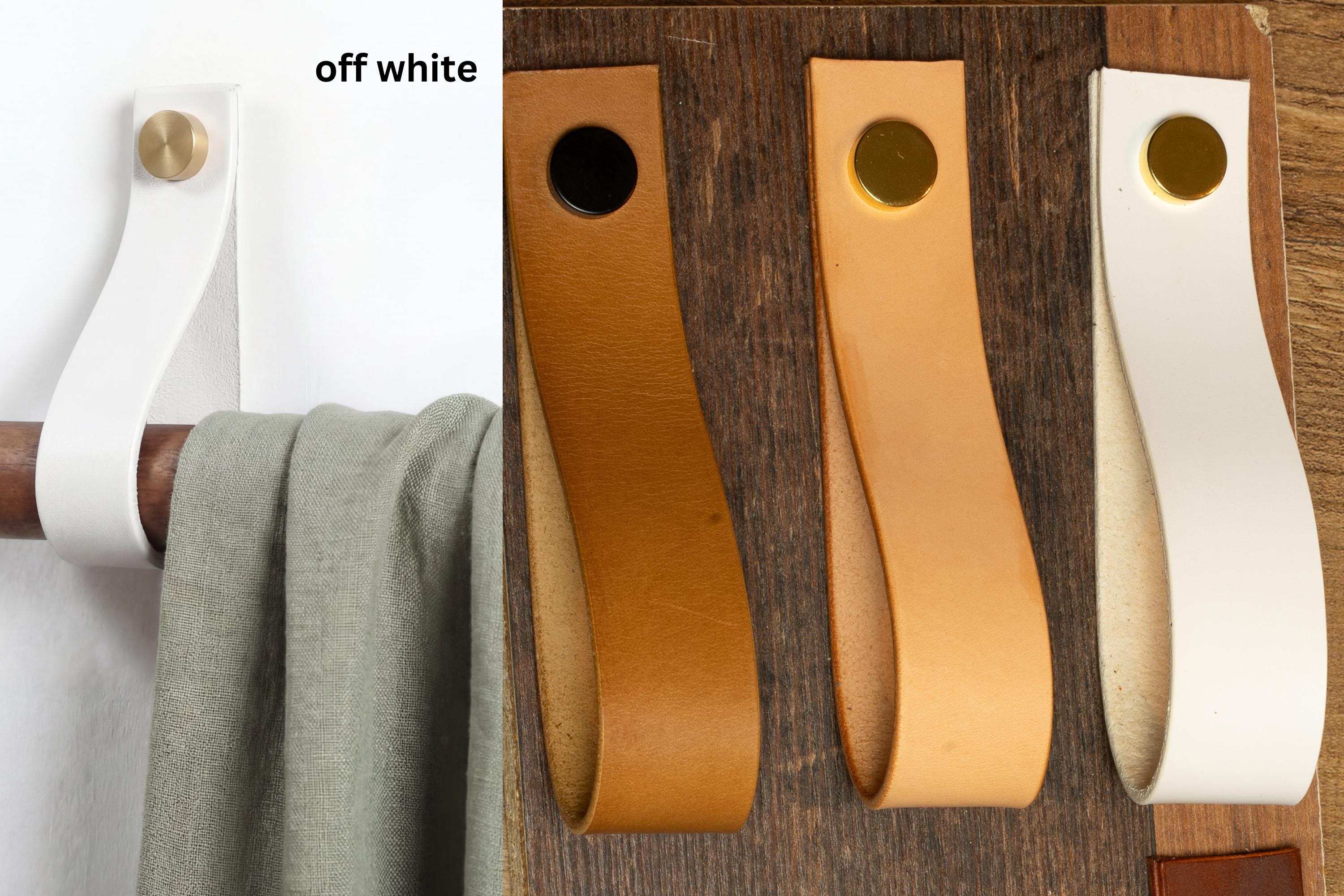 Gardinenstangenhalter Leder, Wandlederriemen – Leder Raffhalter – Gardienenhalter –Vorhangstangenhalter – Wandlederriemen – Butteroleder