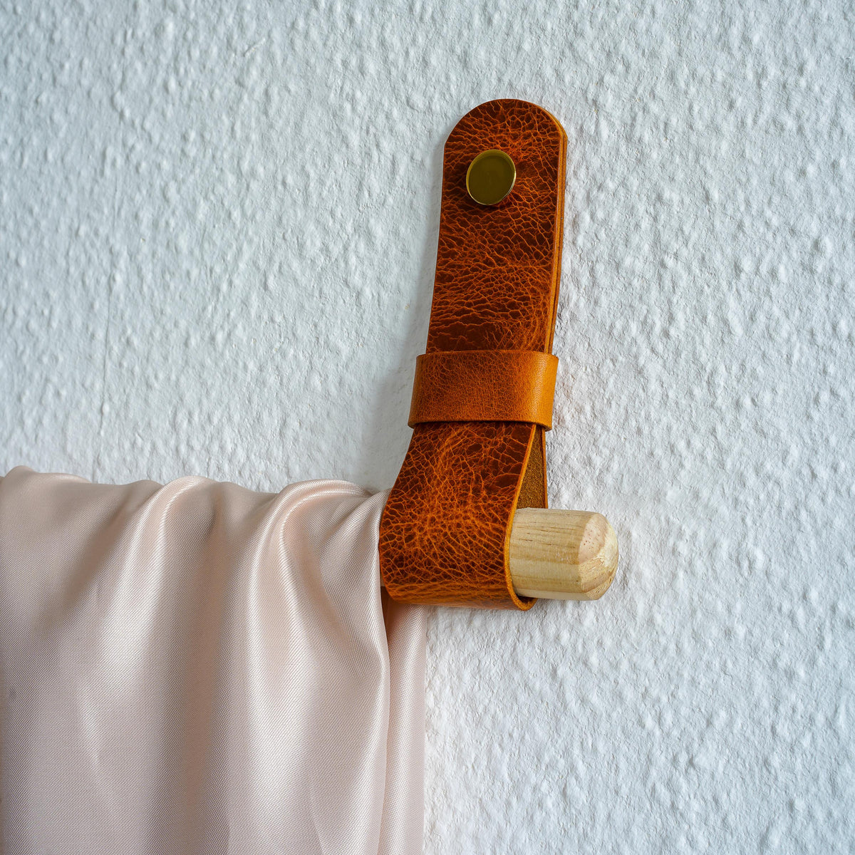 Gardinenstangenhalter Leder, Wandlederriemen – Leder Raffhalter – Gardienenhalter –Vorhangstangenhalter – Wandlederriemen – 2er Set
