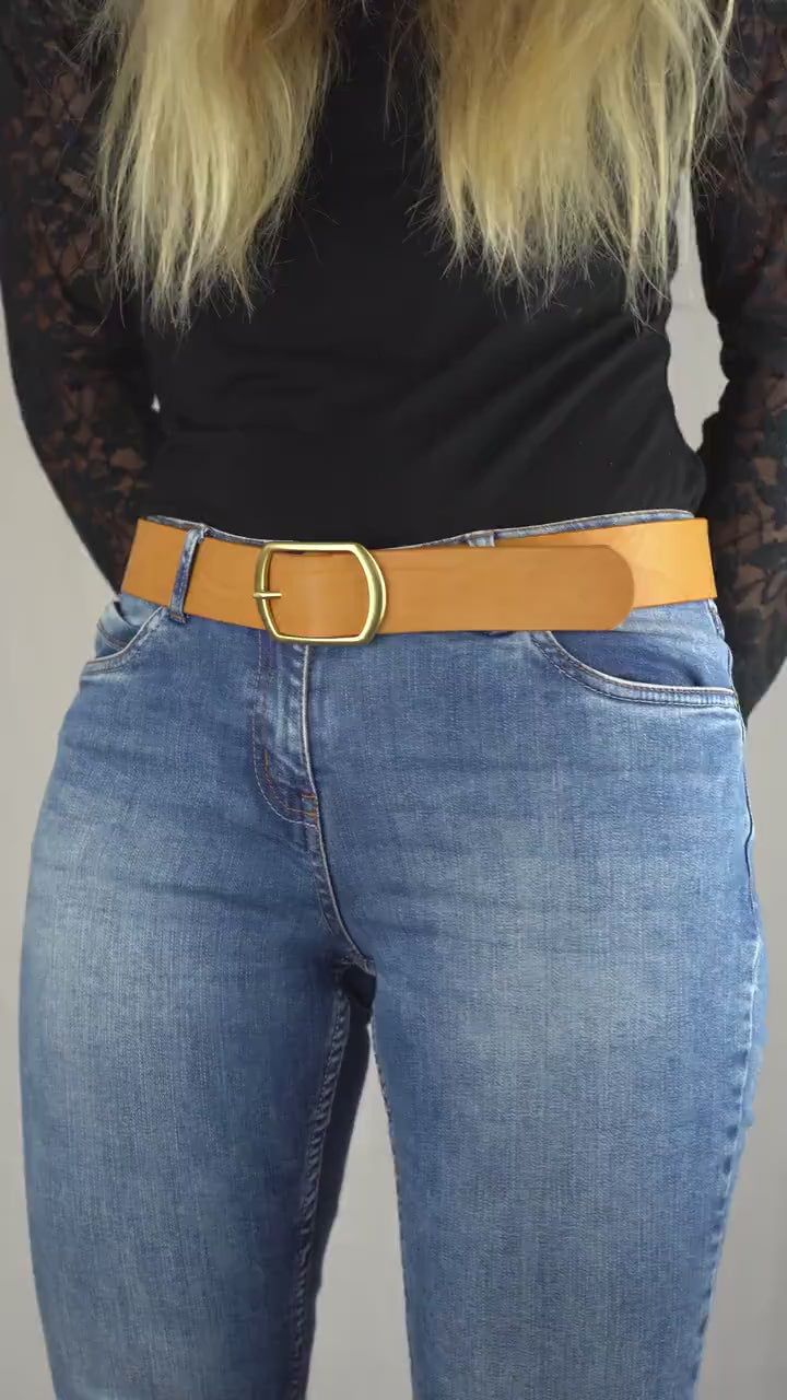 Custom made belt for women belt Vegetable-Tanned Tuscan Leather | 3,8 cm women belt for jeans belt for women vintage belt