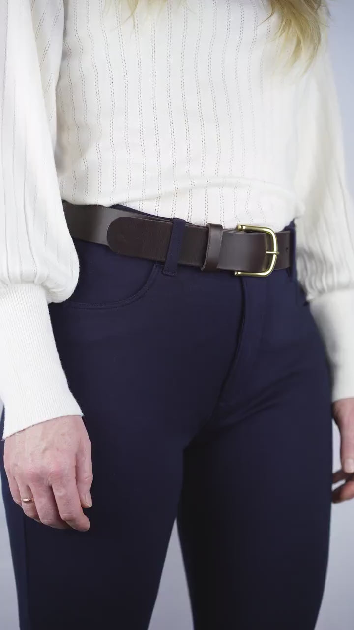 Women Men Leather Belt Custom | 3.8cm Vegetable Tanned | Unisex Jeans Belt | Jeans Belt | Brown Belt
