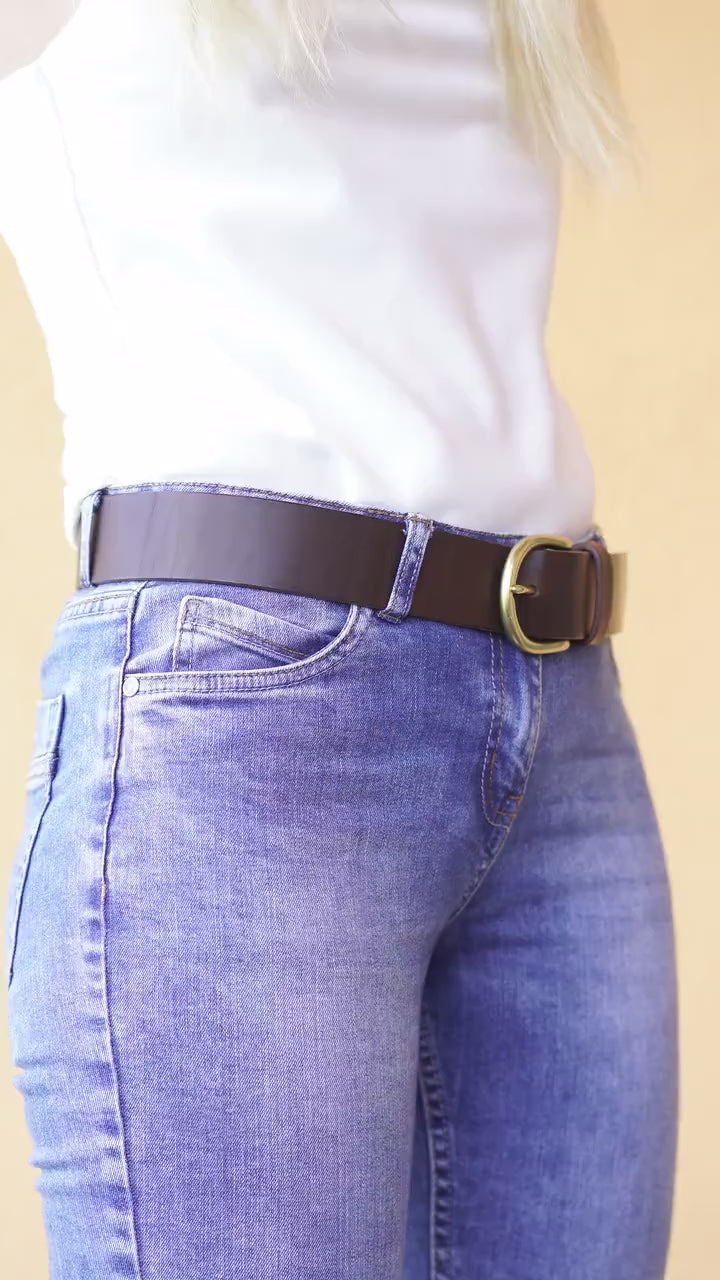 Custom made belt for women belt |  Vegetable-Tanned Tuscan Leather | 2, 2,5, 3,2, 3,8 cm brown Belt for women | jeans belt