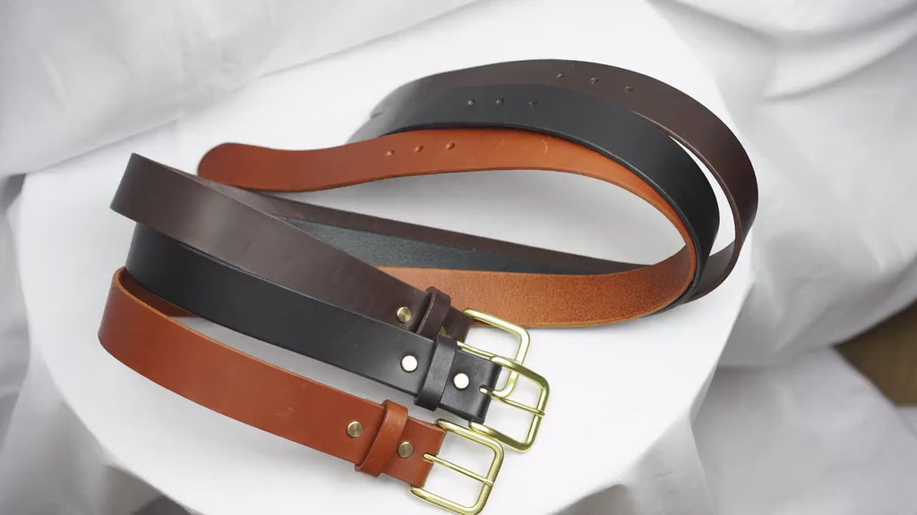 Women Men Leather Belt Custom | 3.8cm Vegetable Tanned | Unisex Jeans Belt | Jeans Belt | Black Brown Cognac Belt