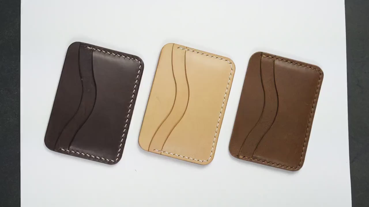 Buttero Leather Card Holder | Hand-Stitched Bifold, Slim, Personalized Engraving Gift| Gift for him.